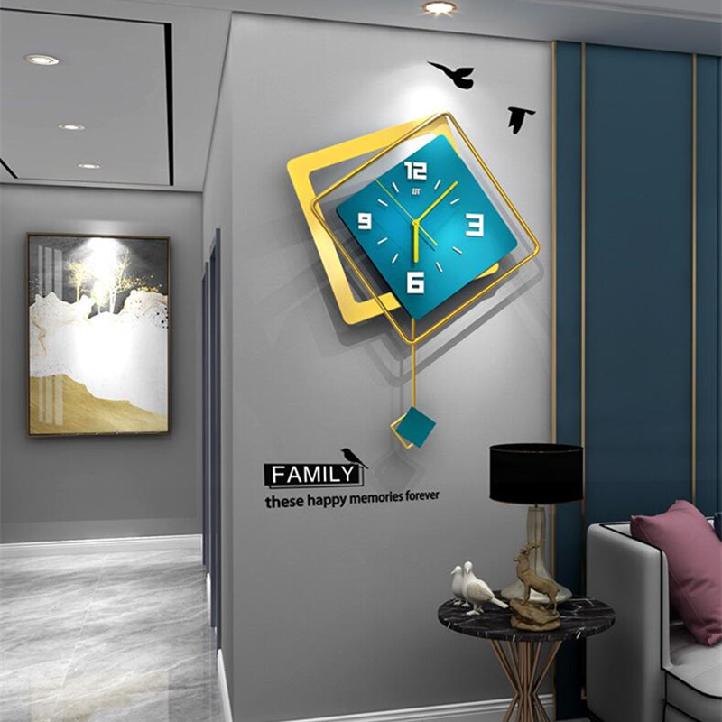 3D Nordic square Swing Wall Cl - Luxury Lifestyle Watches ulasan dan harga