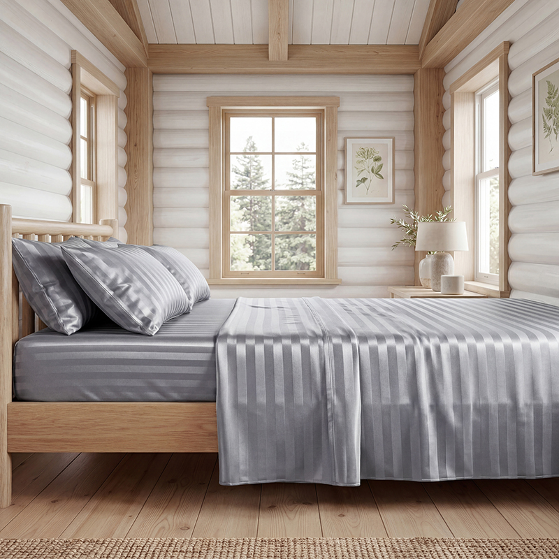 Wrinkle Resistant Striped Sati - Silk Pillowcase Set ulasan dan harga